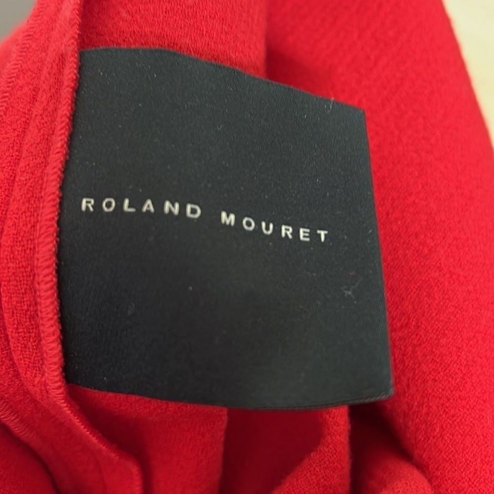 Roland Mouret Sz 2 Red Crepe Wool Pernice One Shoulder Back Zip Dress — image 7 of 8